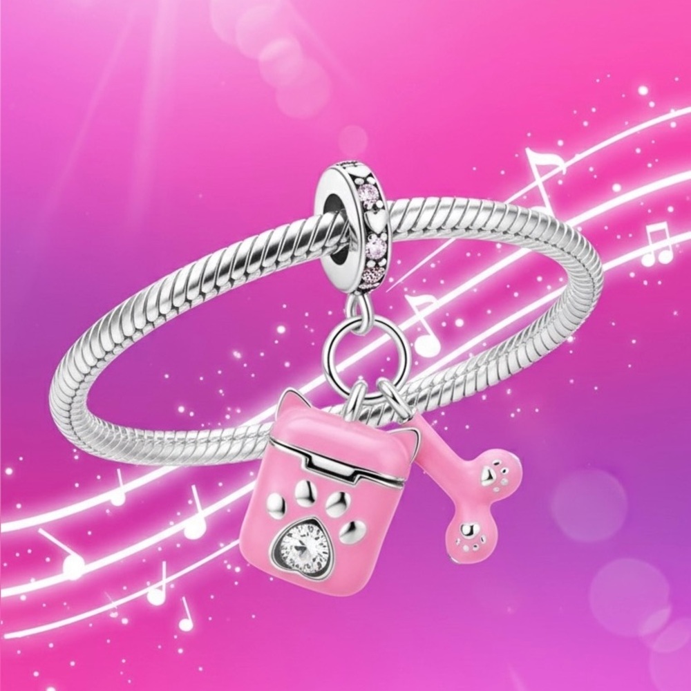 Pink Airpods Charm For Pandora Bracelet Ale S925.